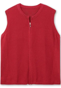 Ärmellose Strickweste mit Reißverschluss<sheego Discount