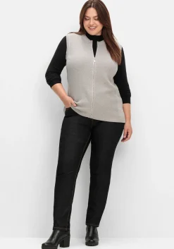Ärmellose Strickweste mit Reißverschluss<sheego Sale