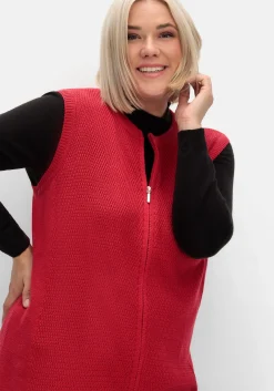 Ärmellose Strickweste mit Reißverschluss<sheego Discount