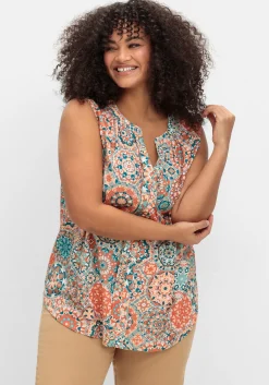 Ärmelloses Blusentop mit Mandala-Print<sheego Discount