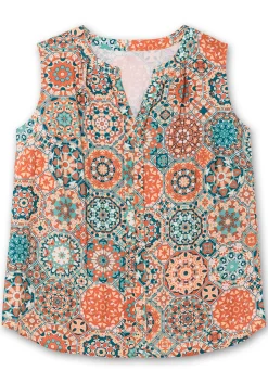 Ärmelloses Blusentop mit Mandala-Print<sheego Discount