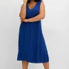 Ärmelloses Jerseykleid mit Raffung vorn<sheego Online