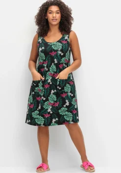 Ärmelloses Jerseykleid mit Fronttaschen<sheego Clearance