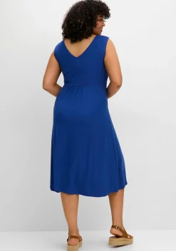 Ärmelloses Jerseykleid mit Raffung vorn<sheego Online