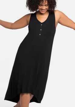 Ärmelloses Strandkleid, hinten länger als vorn<sheego Discount