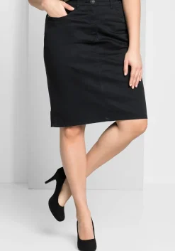 Rock in kniefreier Länge, aus Baumwoll-Twill<sheego Clearance