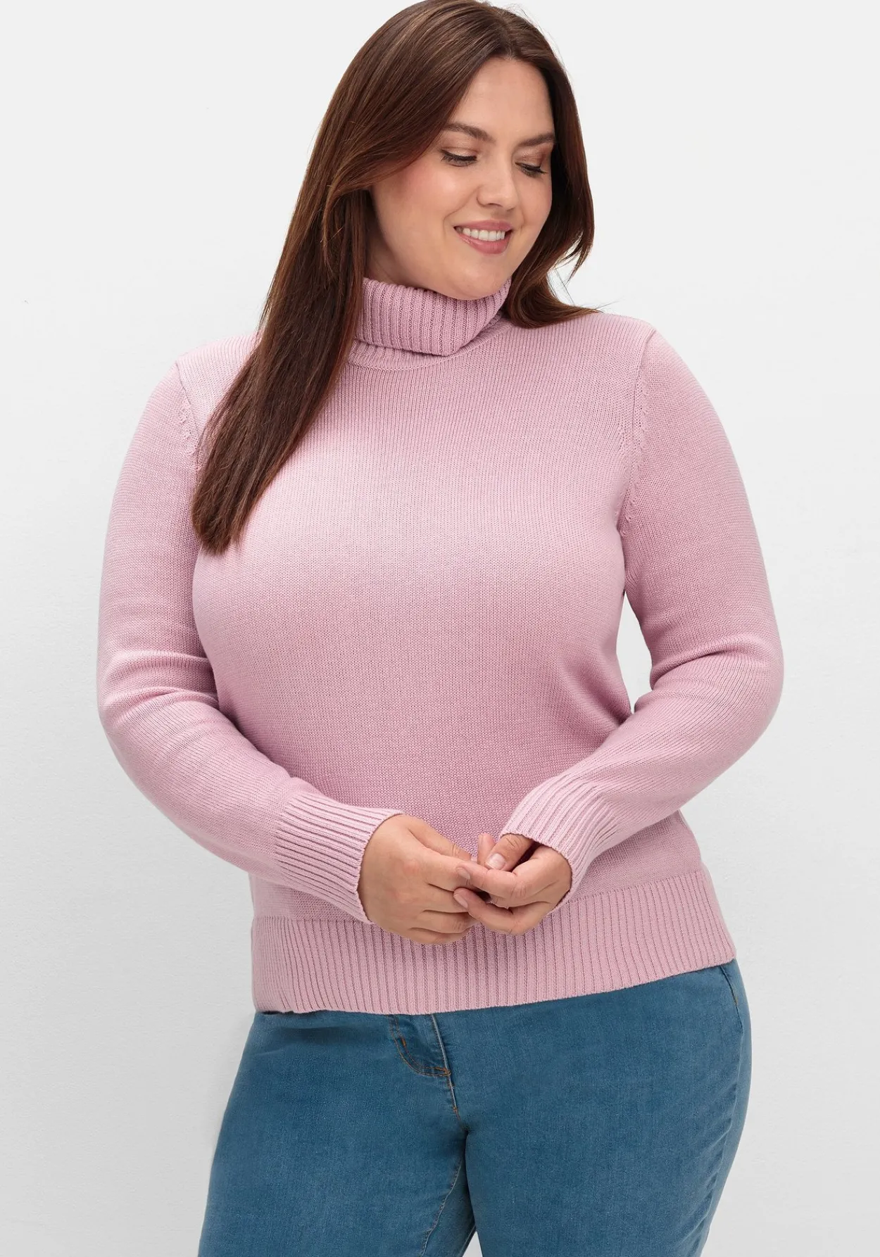 Rollkragenpullover mit Rippbündchen<sheego Online