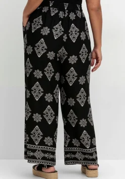 Schlupfhose mit Allover- und Bordürendruck<sheego by Joe Browns Sale