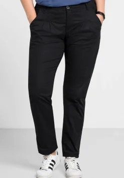 Schmal zulaufende Chinohose mit Bundfalten<sheego Best