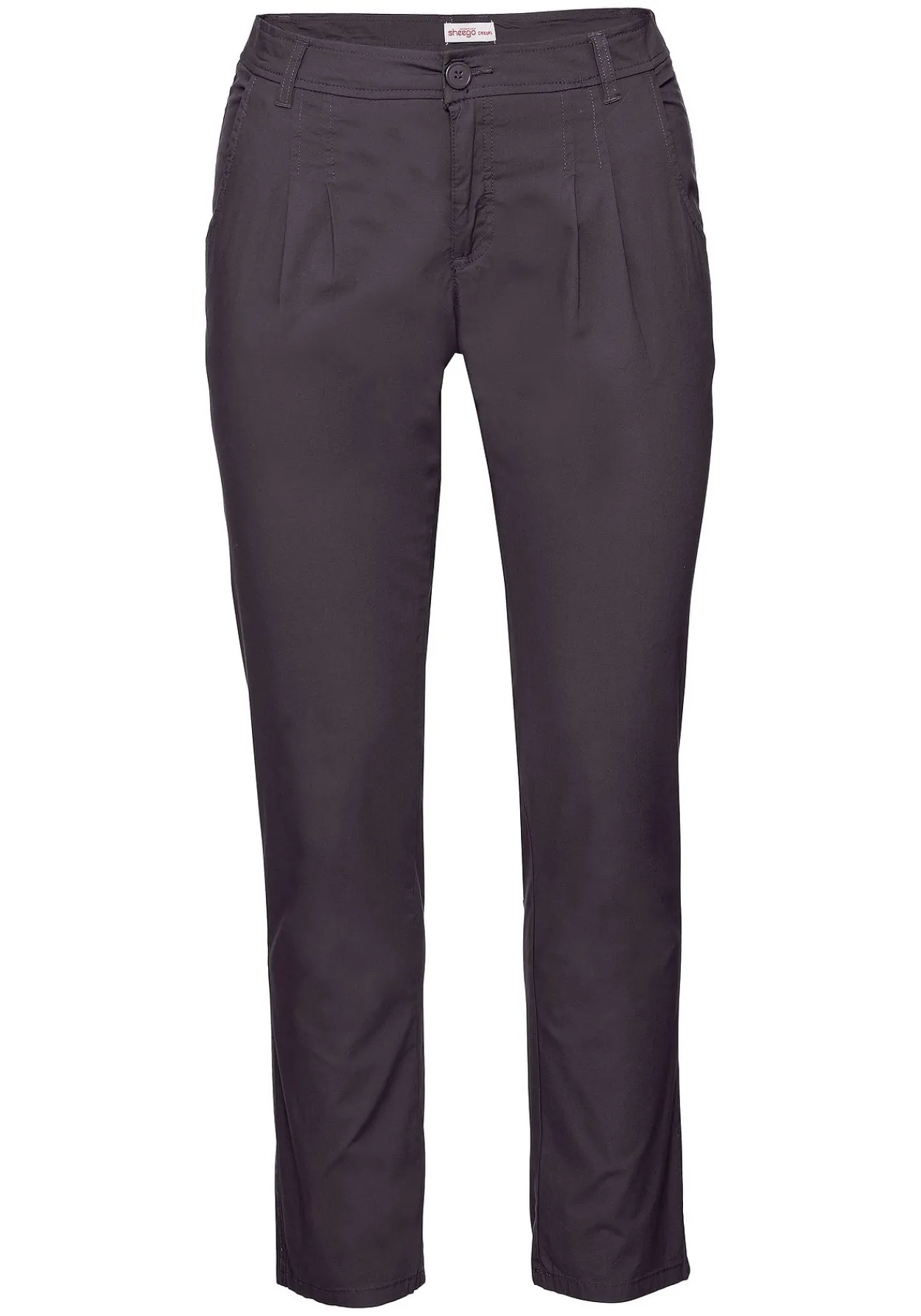 Schmal zulaufende Chinohose mit Bundfalten<sheego Online
