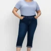 Schmale Caprijeans mit Saumumschlag<sheego Outlet