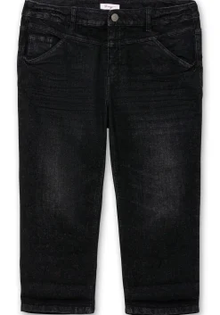 Schmale Caprijeans mit Used-Effekten<sheego Best