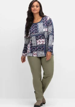 Schmale Chinohose mit Gürtel<sheego Clearance