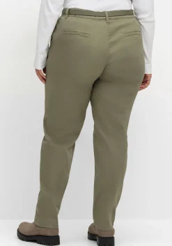 Schmale Chinohose mit Gürtel<sheego Clearance