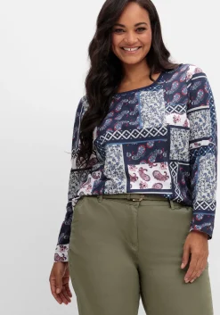 Schmale Chinohose mit Gürtel<sheego Clearance