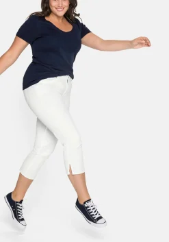 Schmale 7/8-Hose aus elastischem Baumwoll-Twill<sheego Hot