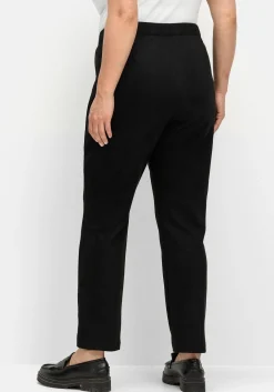Schmale Hose in Velourslederoptik, mit Stretchbund<sheego Online