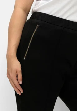 Schmale Hose in Velourslederoptik, mit Stretchbund<sheego Online