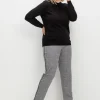 Schmale Hose mit grafischem Muster und Stretchbund<sheego Discount