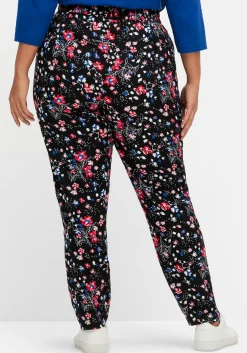 Schmale Hose mit Gummibund und Blumenprint<sheego Discount