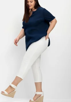 Schmale 7/8-Hose mit Gummibund, aus Twill<sheego Online