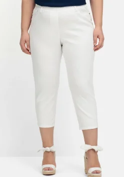 Schmale 7/8-Hose mit Gummibund, aus Twill<sheego Online