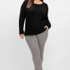 Schmale Hose mit Karomuster und Stretchbund<sheego New