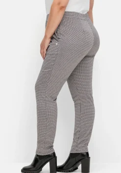 Schmale Hose mit Karomuster und Stretchbund<sheego New
