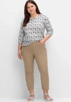 Schmale 7/8-Jeans mit Dehnbund und Zipper am Saum<sheego Sale