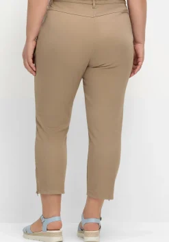 Schmale 7/8-Jeans mit Dehnbund und Zipper am Saum<sheego Sale
