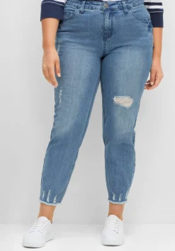 Schmale 7/8-Jeans mit Destroyed-Effekten<sheego Sale