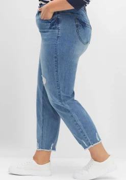 Schmale 7/8-Jeans mit Destroyed-Effekten<sheego Sale