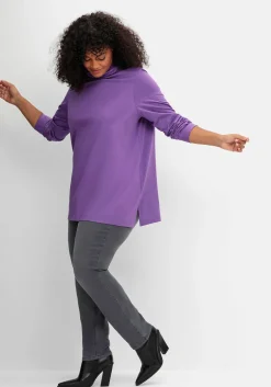 Schmale Jeans mit elastischen Kontrast-Einsätzen<sheego Sale