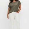 Schmale 7/8-Jeans mit Glitzersteinen am Saum<sheego Hot
