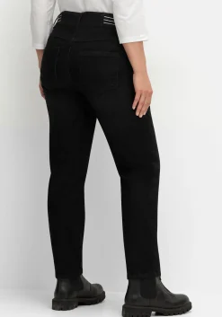 Schmale Jeans mit Glitzer-Zierband am Bund<sheego Hot