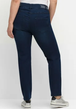 Schmale Jeans mit Glitzer-Zierband am Bund<sheego New