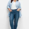 Schmale Jeans mit Kontrastnähten<sheego Fashion