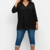 Schmale 7/8-Jeans mit Kontrasttape innen am Saum<sheego Clearance