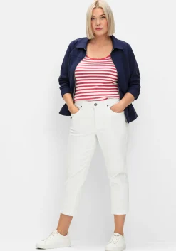 Schmale 7/8-Jeans mit Kontrasttape innen am Saum<sheego Online