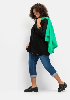 Schmale 7/8-Jeans mit Kontrasttape innen am Saum<sheego Clearance