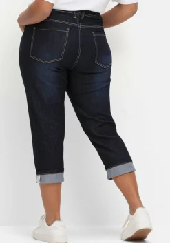 Schmale 7/8-Jeans mit Kontrasttape innen am Saum<sheego Sale