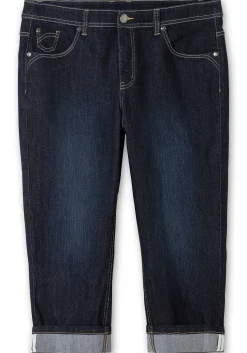 Schmale 7/8-Jeans mit Kontrasttape innen am Saum<sheego Sale