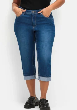 Schmale 7/8-Jeans mit Kontrasttape innen am Saum<sheego Clearance