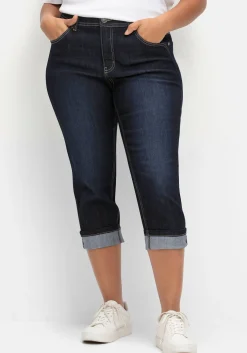 Schmale 7/8-Jeans mit Kontrasttape innen am Saum<sheego Sale
