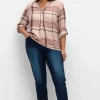 Schmale Jeans mit Rippstrick-Dehnbund<sheego Fashion