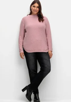 Schmale Jeans mit Rippstrick-Dehnbund<sheego Hot