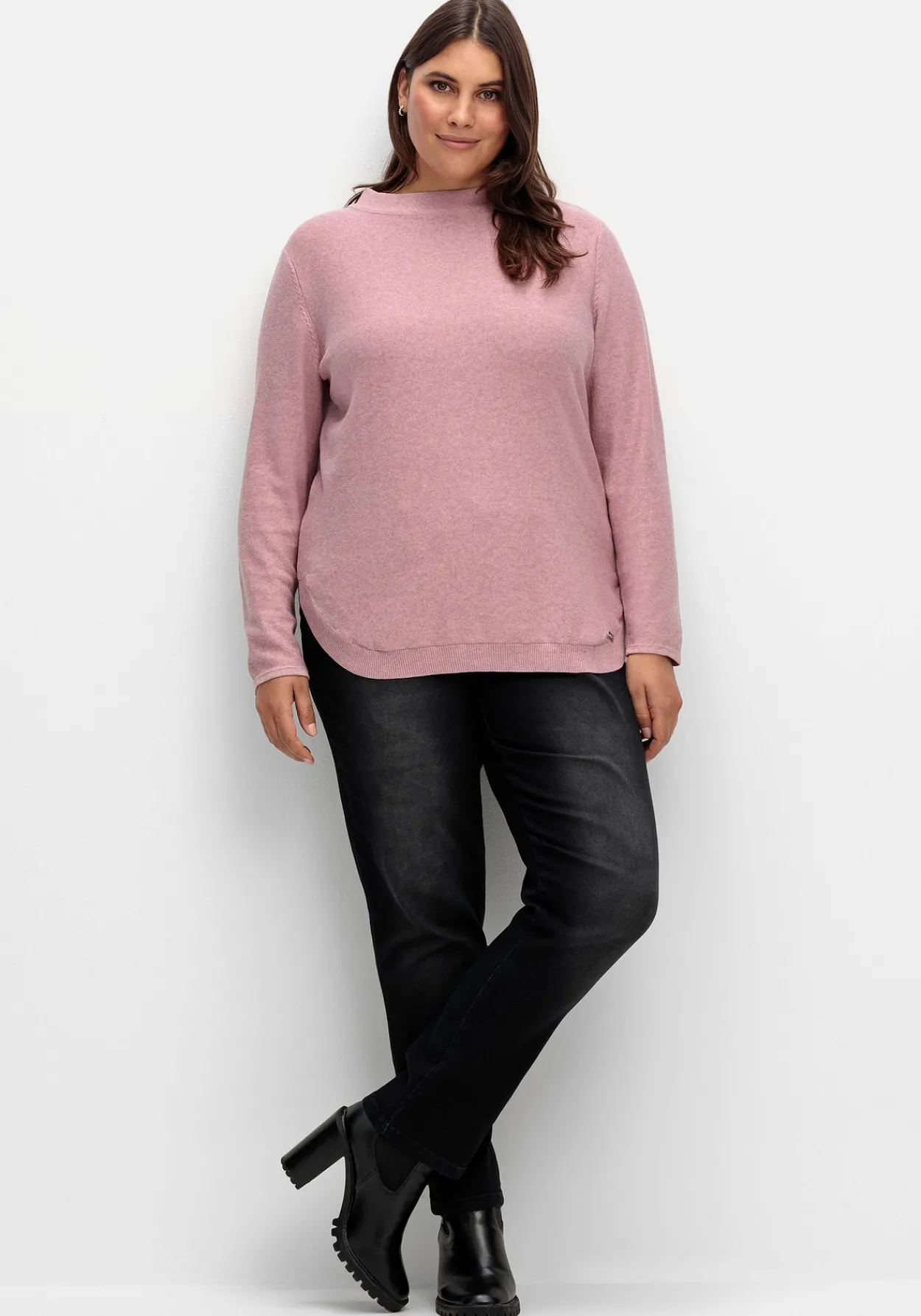 Schmale Jeans mit Rippstrick-Dehnbund<sheego Hot