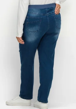Schmale Jeans mit Rippstrick-Dehnbund<sheego Online