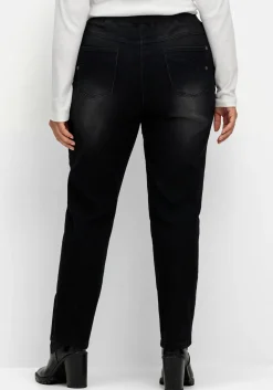 Schmale Jeans mit Rippstrick-Dehnbund<sheego Hot