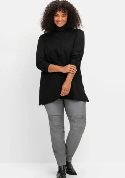 Schmale Jeans mit Ziernieten und Biesen<sheego Hot
